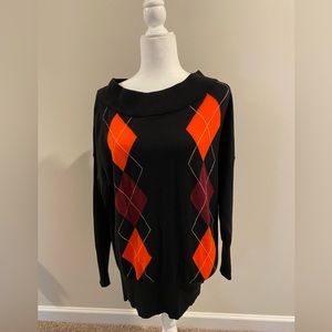 Off The shoulder Argyle Sweater